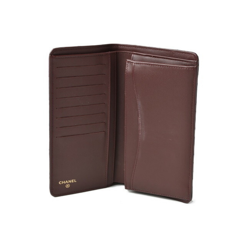 Chanel Long Wallet Timeless Caviar Skin Black Bordeaux View 4